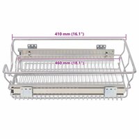 Draadmanden uittrekbaar 2 st 400 mm zilverkleurig 9