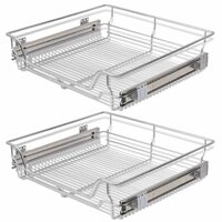 Draadmanden uittrekbaar 2 st 600 mm zilverkleurig 2