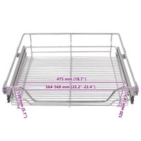 Draadmanden uittrekbaar 2 st 600 mm zilverkleurig 8