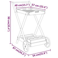 Serveerwagen 54x87x90 cm massief acaciahout 8