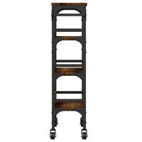 Keukentrolley 53x20x76 cm bewerkt hout gerookt eikenkleurig 8