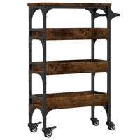 Keukentrolley 53x20x76 cm bewerkt hout gerookt eikenkleurig 9