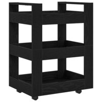 Keukentrolley Zwart Eiken 60 x 45 x 80 cm Bewerkt hout 2