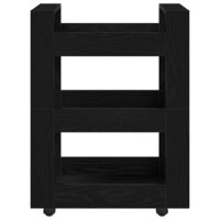 Keukentrolley Zwart Eiken 60 x 45 x 80 cm Bewerkt hout 5