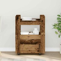 Keukentrolley Oud hout 60 x 45 x 80 cm Bewerkt hout 4