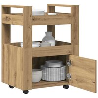 Keukentrolley artisanaal eikenkleurig 60 x 45 x 80 cm 3