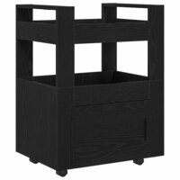 Keukentrolley Zwart eiken 60 x 45 x 80 cm Bewerkt hout 2