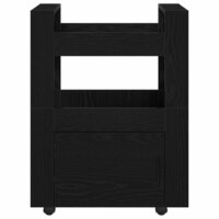 Keukentrolley Zwart eiken 60 x 45 x 80 cm Bewerkt hout 6