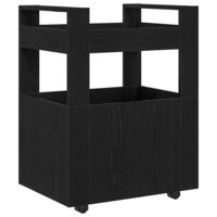 Keukentrolley Zwart eiken 60 x 45 x 80 cm Bewerkt hout 8
