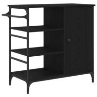 Keukentrolley Zwart Eiken 87.5 x 39 x 84.5 cm Bewerkt hout 6