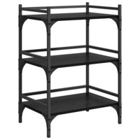 Keukentrolley Zwart Eiken 50 x 35 x 75.5 cm Bewerkt hout 5
