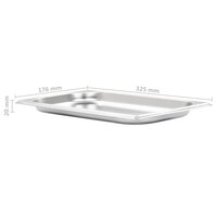 Gastronormbakken 12 st GN 1/3 20 mm roestvrij staal 7