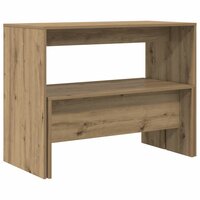 3-delige Eettafel en bankenset bewerkt hout artisanaal eiken 4
