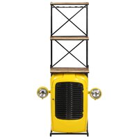 Wijnkast tractor 49x31x172 cm massief mangohout geel 3