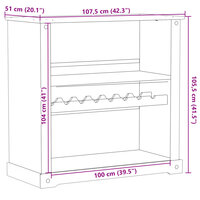 Wijnkast Corona 107,5x51x105,5 cm massief grenenhout 9