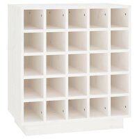 Wijnkast 55,5x34x61 cm massief grenenhout wit 2