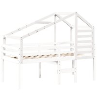Kinderbedhuisje 198x97x113 cm massief grenenhout wit 3