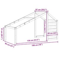 Kinderbedhuisje 198x97x113 cm massief grenenhout wit 9