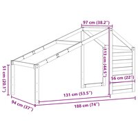 Kinderbedhuisje 188x97x113 cm massief grenenhout wit 9