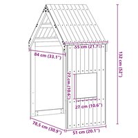 Kinderbedhuisje 55x84x132 cm massief grenenhout wasbruin 9