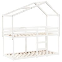 Kinderbedhuisje 213x85,5x144,5 cm massief grenenhout wit 3