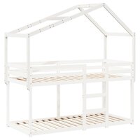 Kinderbedhuisje 203x95,5x142 cm massief grenenhout wit 3