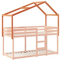Kinderbedhuisje 203x95,5x142 cm massief grenenhout wasbruin 3
