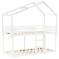 Kinderbedhuisje 203x80,5x142 cm massief grenenhout wit 3