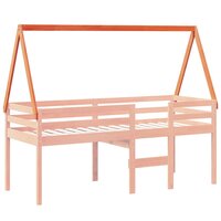 Kinderbedhuisje 209x95,5x88 cm massief grenenhout wasbruin 3