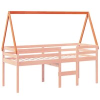Kinderbedhuisje 209x85,5x88 cm massief grenenhout wasbruin 3