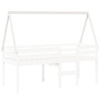 Kinderbedhuisje 199x95,5x88 cm massief grenenhout wit 3