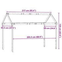 Kinderbedhuisje 217x95,5x159 cm massief grenenhout wasbruin 9