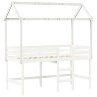 Kinderbedhuisje 217x85,5x154 cm massief grenenhout wit 3