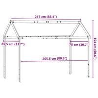 Kinderbedhuisje 217x85,5x154 cm massief grenenhout wit 9
