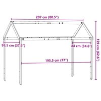 Kinderbedhuisje 207x95,5x159 cm massief grenenhout wasbruin 9