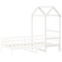 Kinderbedhuisje 118x70x176,5 cm massief grenenhout wit 3