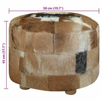 Poef rond 50x50x45 cm geitenleer 8