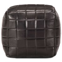Poef 40x40x40 cm echt geitenleer zwart 2