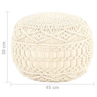 Poef macram&eacute; handgemaakt 45x30 cm katoen 5