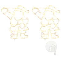 Kerstverlichting silhouet van de kerstman2 st 35 LEDs warm wit 2