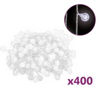 Lichtsnoer met 400 LED&amp;apos;s 8 functies koudwit 40 m 2