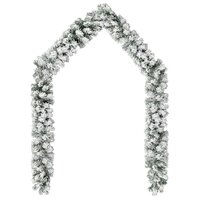 Kerstslinger met sneeuw 10 m PVC groen 2