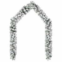 Kerstslinger met sneeuw 20 m PVC groen 2