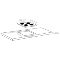 Inductiekookplaat 4 zones aanraakbediening 7000 W 77 cm glas 4