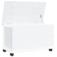 Opbergkist met wielen ALTA 73x39,5x43 cm massief grenenhout wit 2