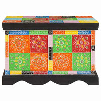 Opbergbox Multikleur 60 x 40 x 40 cm Massief mangohout 2