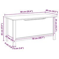 Opbergbox Honingbruin 90 x 40 x 45 cm Massief Vurenhout 9