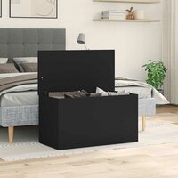 Opbergkist 84x42x46 cm bewerkt hout zwart 3