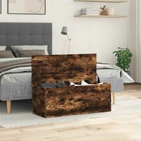 Opbergbox 90x35x35 cm bewerkt hout gerookt eikenkleurig 3