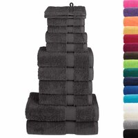 12-delige Handdoekenset SOLUND 600 g/m&sup2; antracietkleurig 2